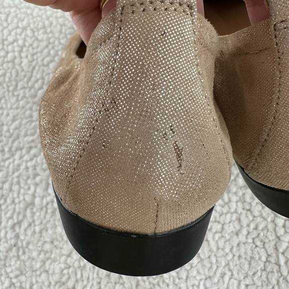 Clarks Unstructured Metallic Gold Leather Ballet Flats - Picture 7 of 8
